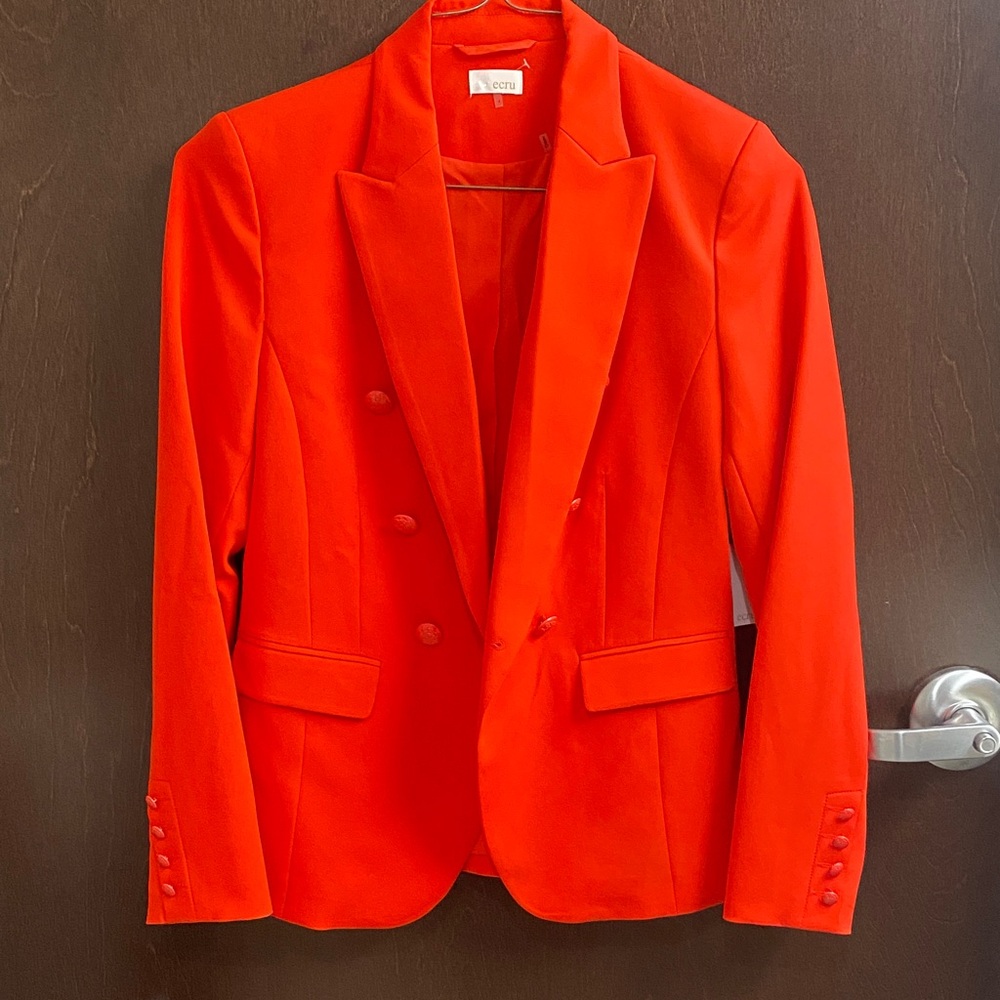 Ecru Bold Orange Blazer
